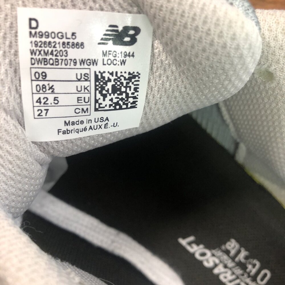 New Balance 990v5 Made in USA Castlerock Men’s Size 9 W990GL5 Gray Suede Shoes - Picture 9 of 11